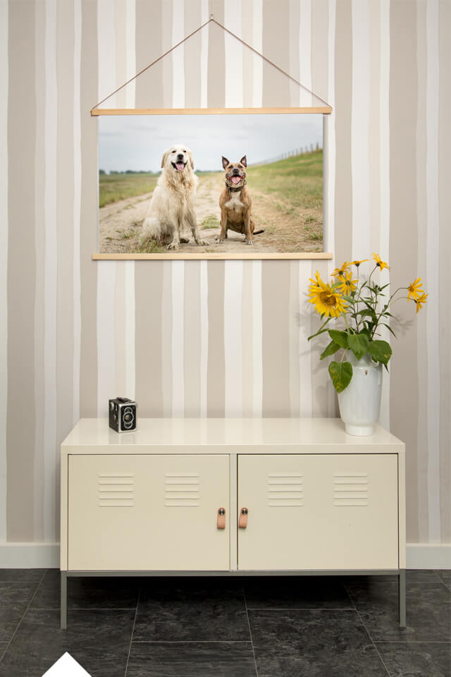 Posterhangers voor aan de muur met mooie hondenfotografie